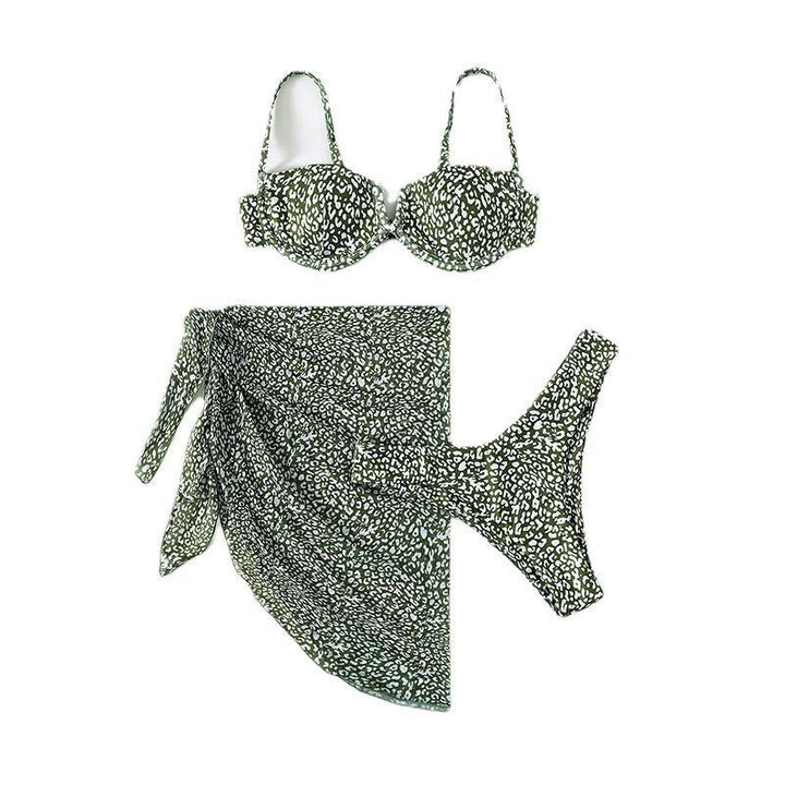 Dame Push-Up-Bikini med elegant leopardmønster Skovae
