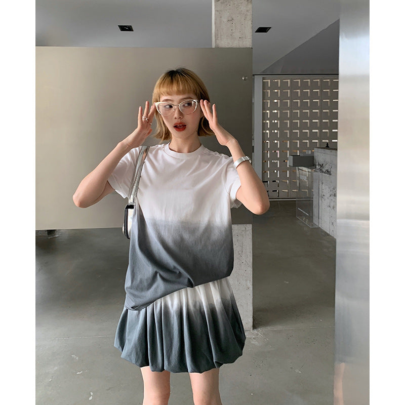 Damer afslappet T-shirt med stilfulde Ombre-effekter Stilla