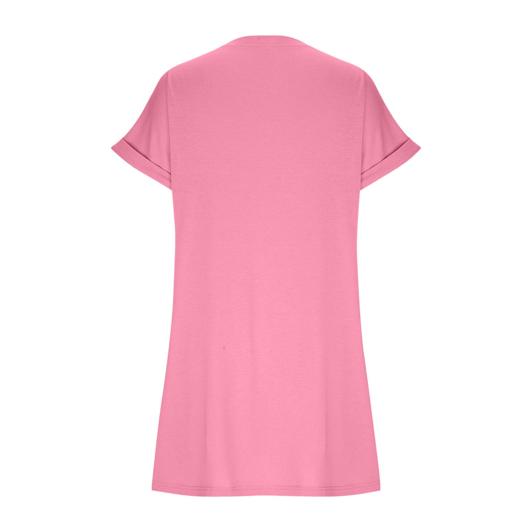 Dame afslappet lomme T-shirt kjole Stilla