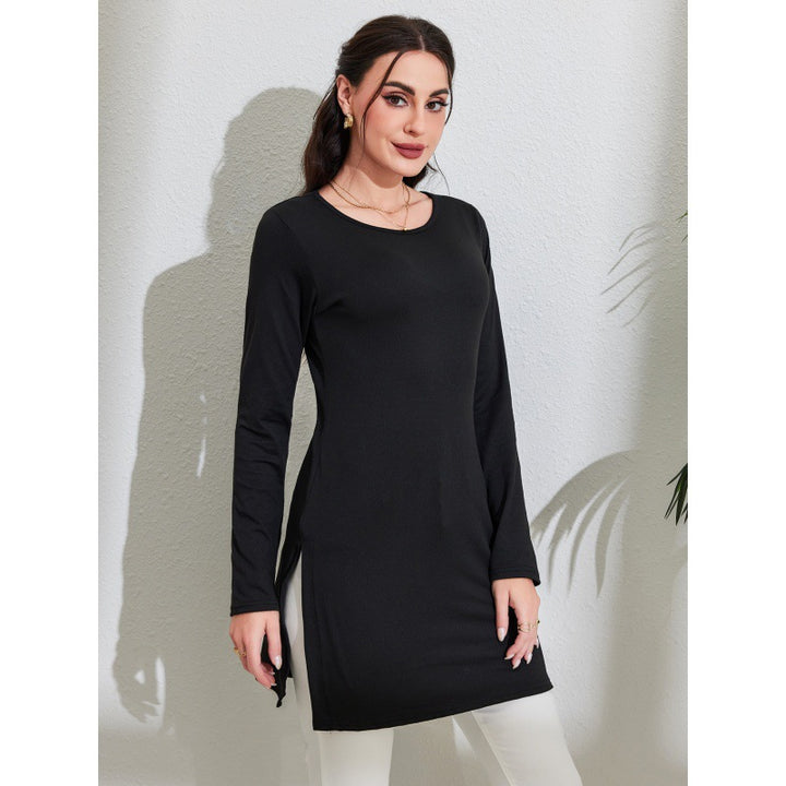 Dame Langærmet Bodycon Tunika Kjole Stilla