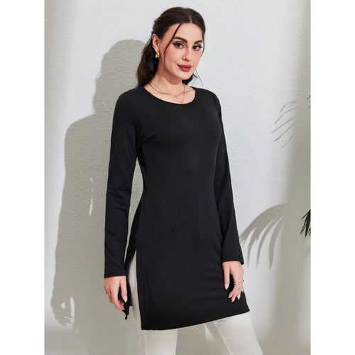 Dame Langærmet Bodycon Tunika Kjole Stilla