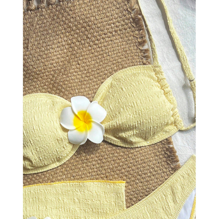 Dame Bandeau-bikini med fin struktur Skovae