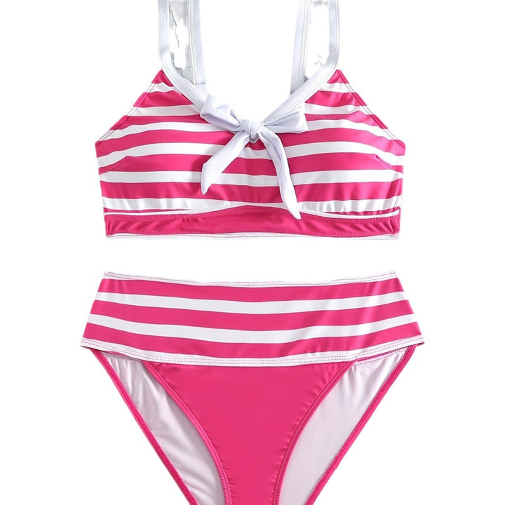 Dame Bikini-sæt med modedesigners stribemønster og justerbare stropper Stilla
