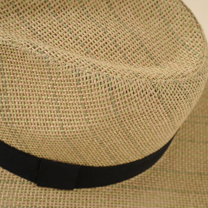 Dame Strand-Fedora-hat lavet af åndbart naturmateriale med bred skygge og smart bånd Skovae