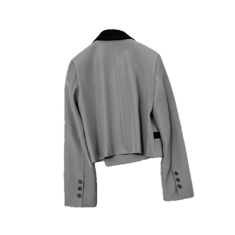 Kvinders fashionable cropped dobbeltknapjakke Stilla