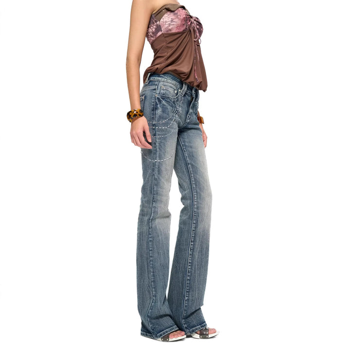 Dame Flared Jeans med glitrende applikationer Skovae