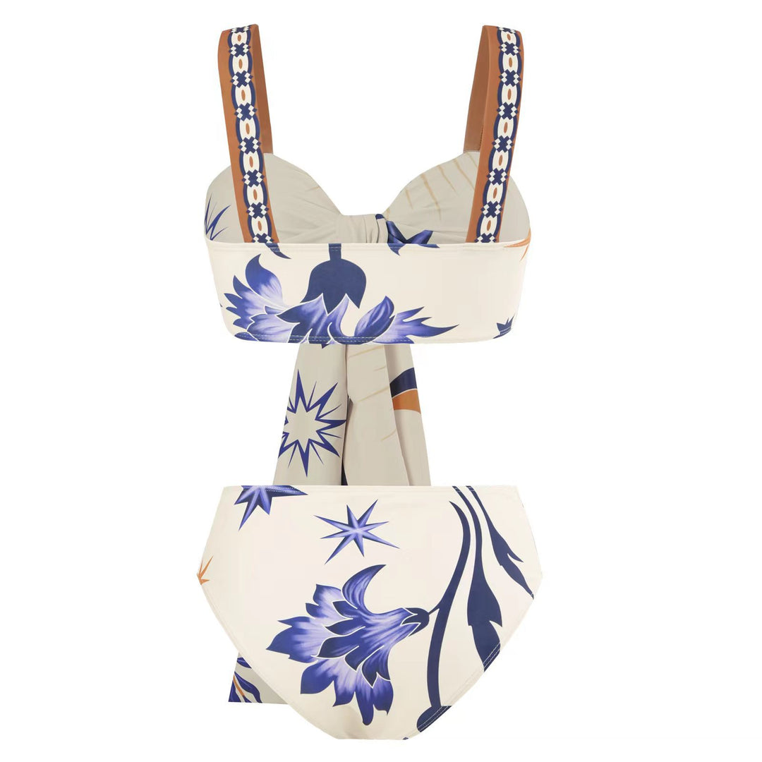 Dame badedragt sæt med fashionable indpakningsskørt og trendy bandeau-top Stilla