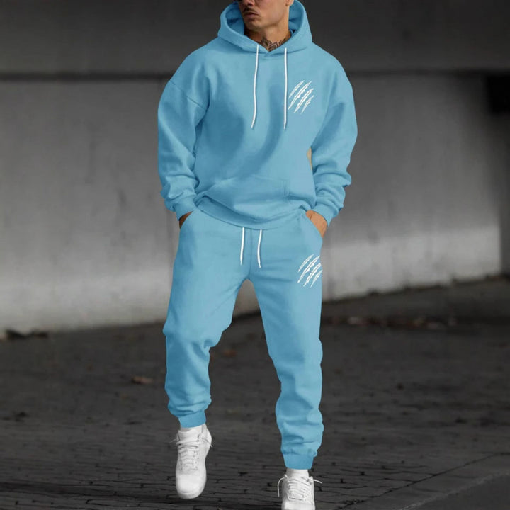 Herre hoodie tracksuit med kreative grafik og komfortabel pasform Skovae