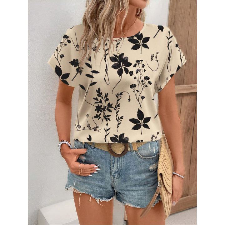 Femme Floral Print Afslappet Bluse Stilla