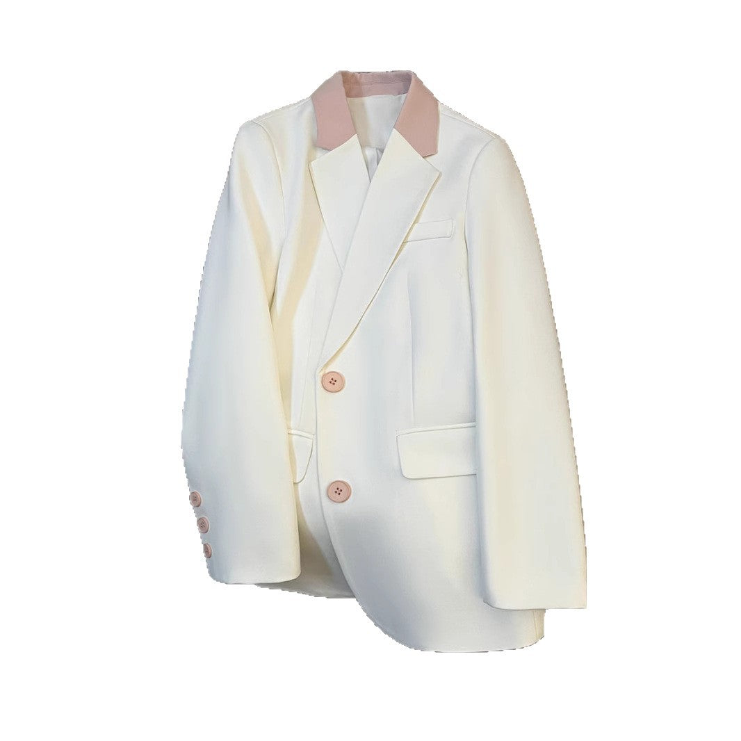 Dame moden blazer med kontrasterende krave Stilla