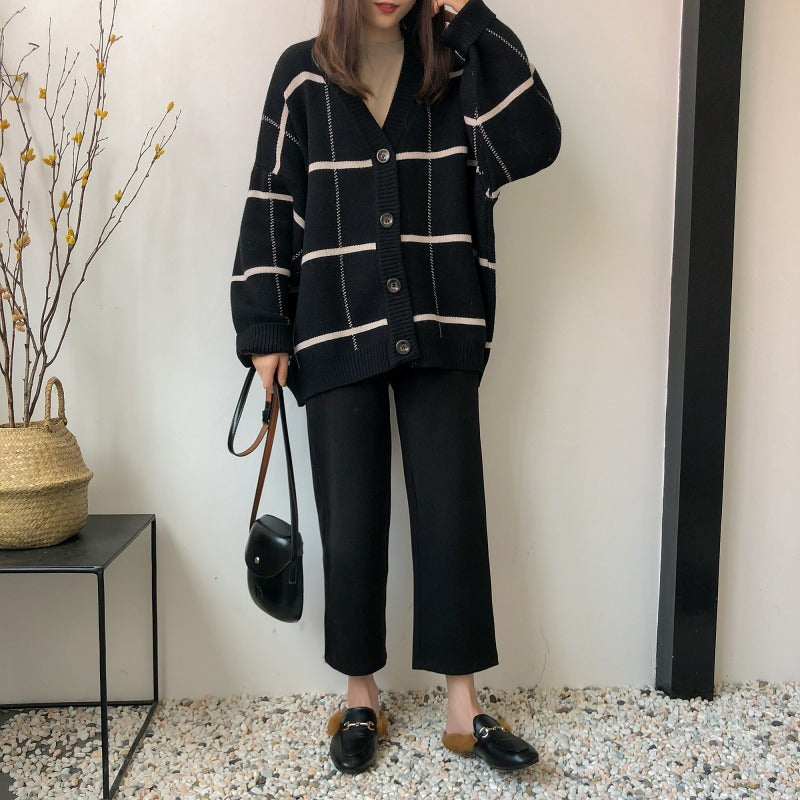 Kvinders stilfulde cardigan med koordineret blokdesign Stilla