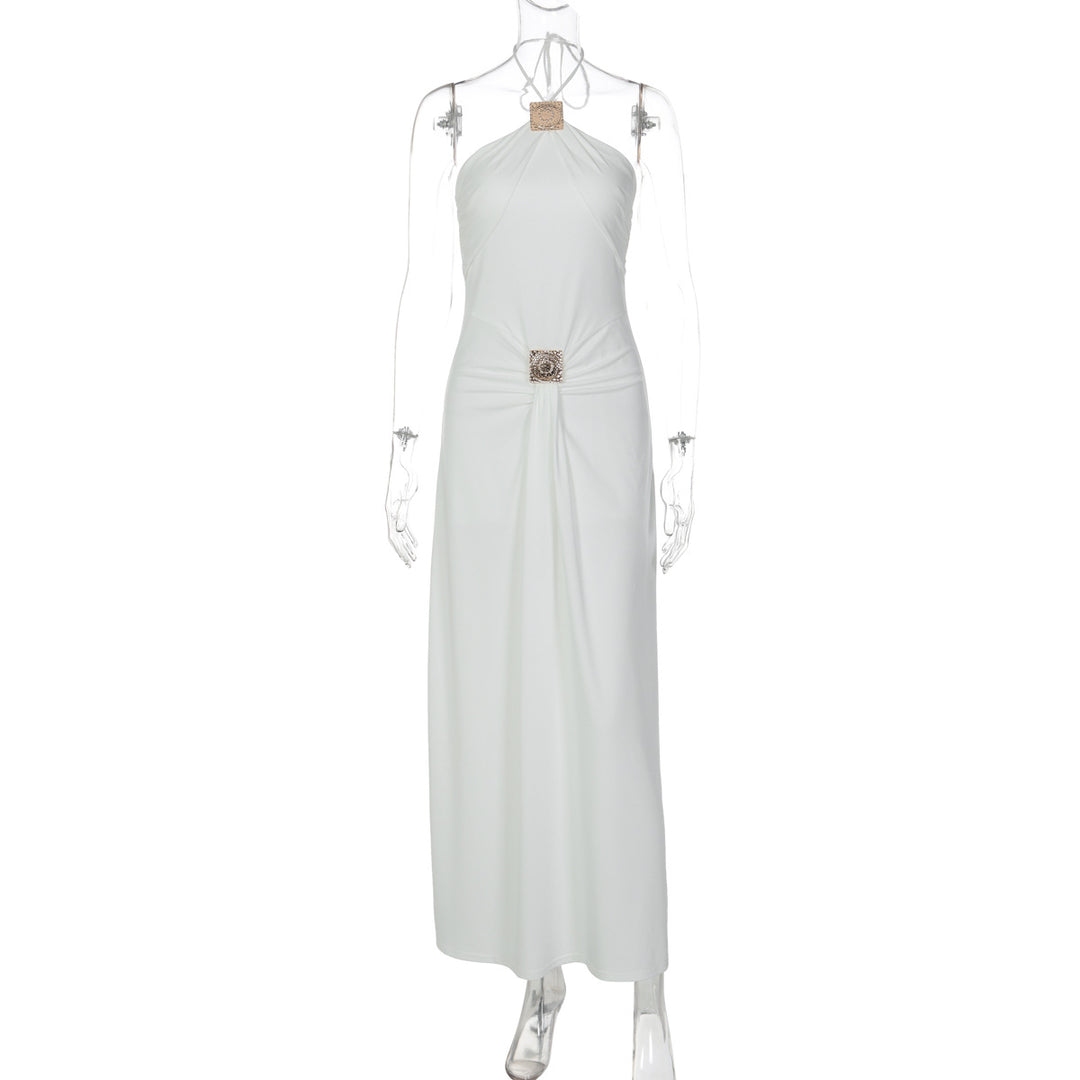 Dame Elegant Wickeldress med raffineret Halterneck Skovae