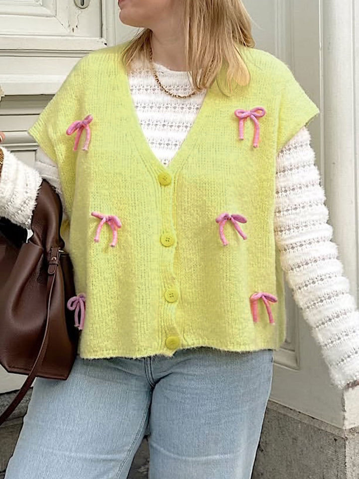 Kvinder cardigan med legende sløjfedetaljer Stilla
