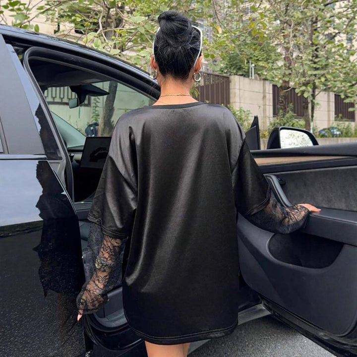 Kvinders Oversized Sports T-Shirt med Spændende Mesh Ærmedesign Stilla