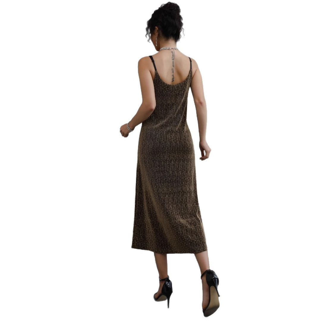 Dame Elegant Strik-Midi-Kjole Stilla