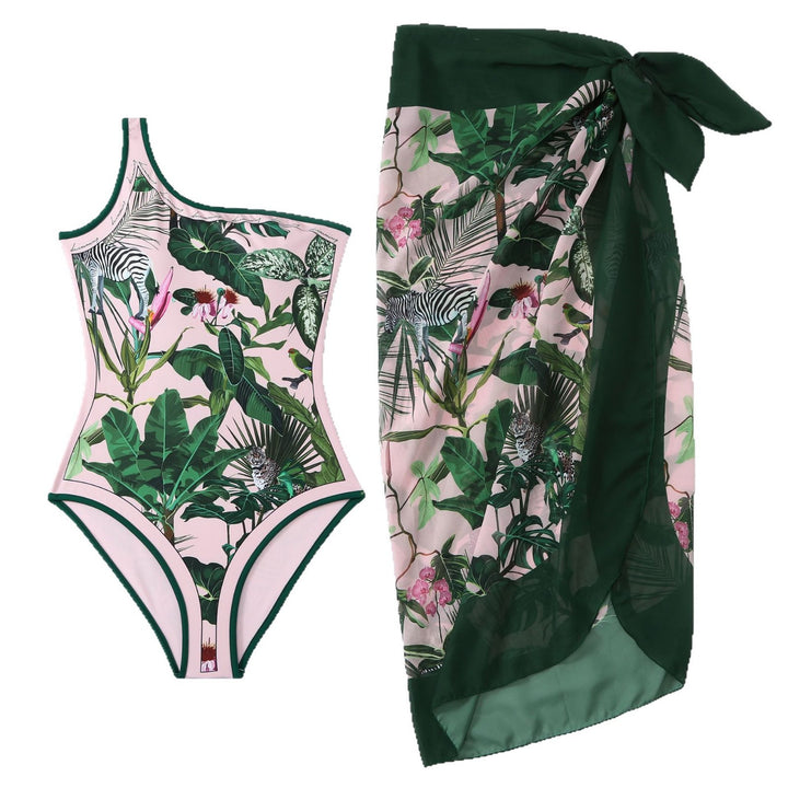 Dame strandhåndklæde med blomsterdesign og moderne indpakningsstil Stilla