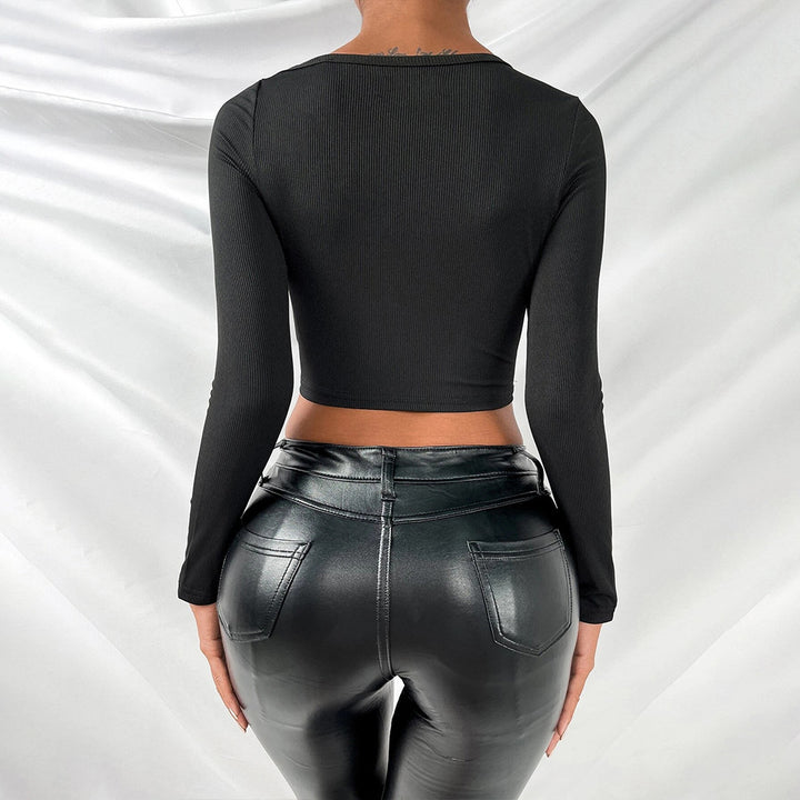 Kvinders Crop Top med Asymmetrisk Udsparingsdesign Stilla