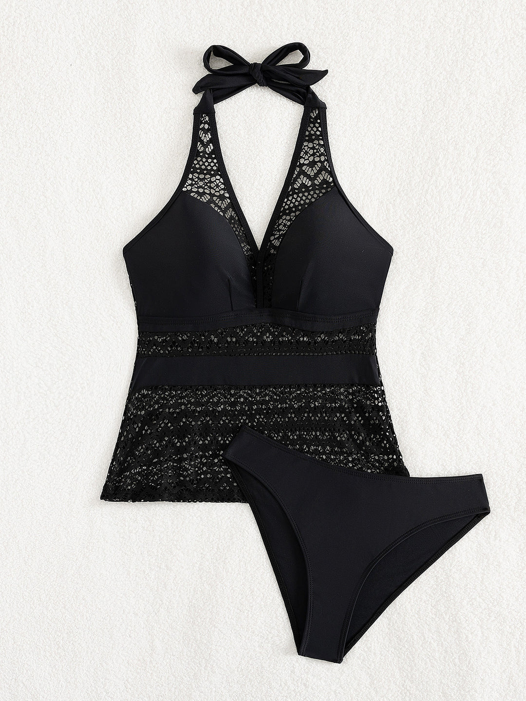 Dame Tankini-sæt med elegant blonde-top og høj trusse Stilla