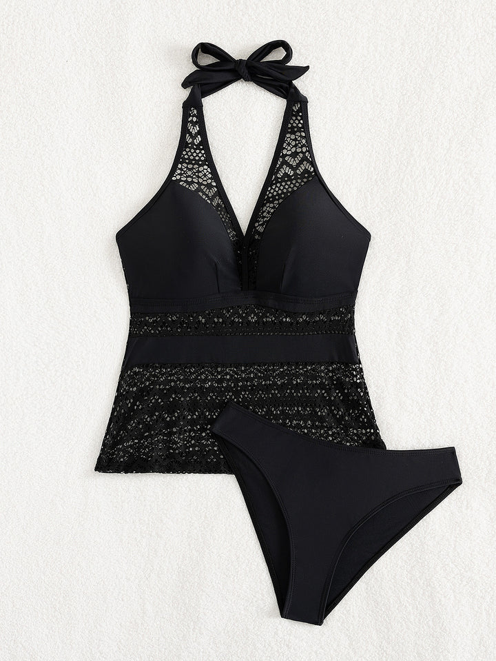 Dame Tankini-sæt med elegant blonde-top og høj trusse Stilla