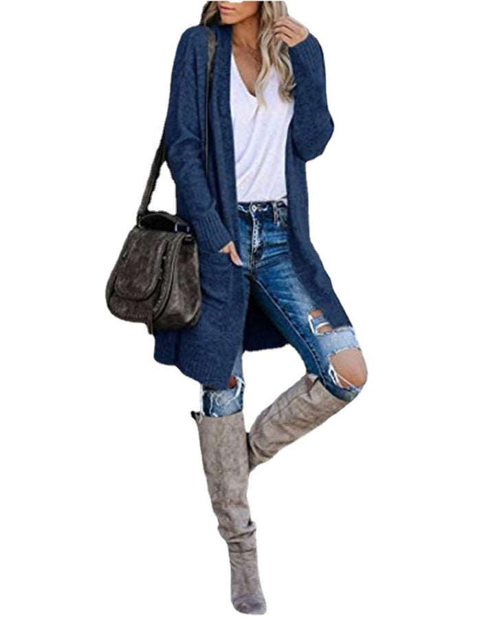 Dame chunky strikket cardigan med afslappet pasform og praktiske lommer Stilla