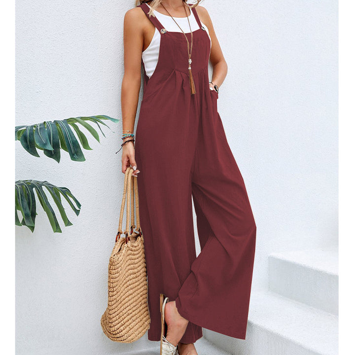 Dame bred overalls med afslappet snit og raffinerede detaljer Stilla