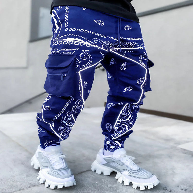 Herre nan Bandana-Cargo-joggingbukser med snor og elastiske manchetter Skovae