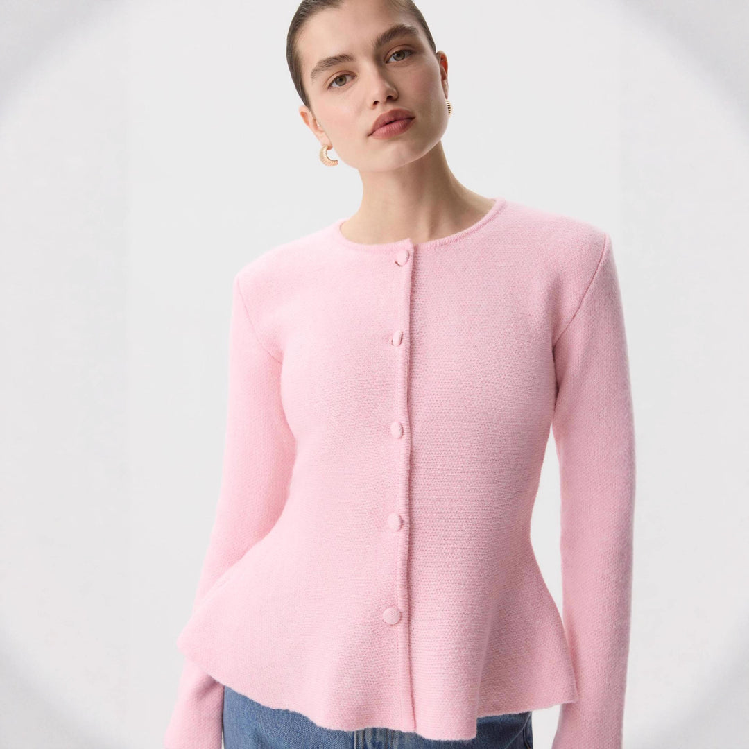 Damer elegant cardigan med struktureret design og tætsiddende snit Stilla