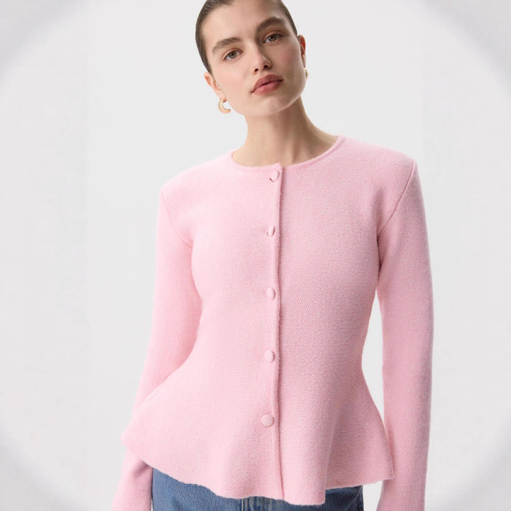 Damer elegant cardigan med struktureret design og tætsiddende snit Stilla