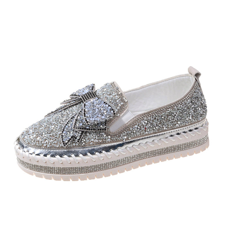 Dame mode Slippers med glitrende strass og elegant sløjfedesign Stilla