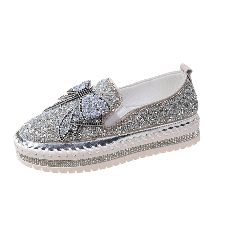 Dame mode Slippers med glitrende strass og elegant sløjfedesign Stilla