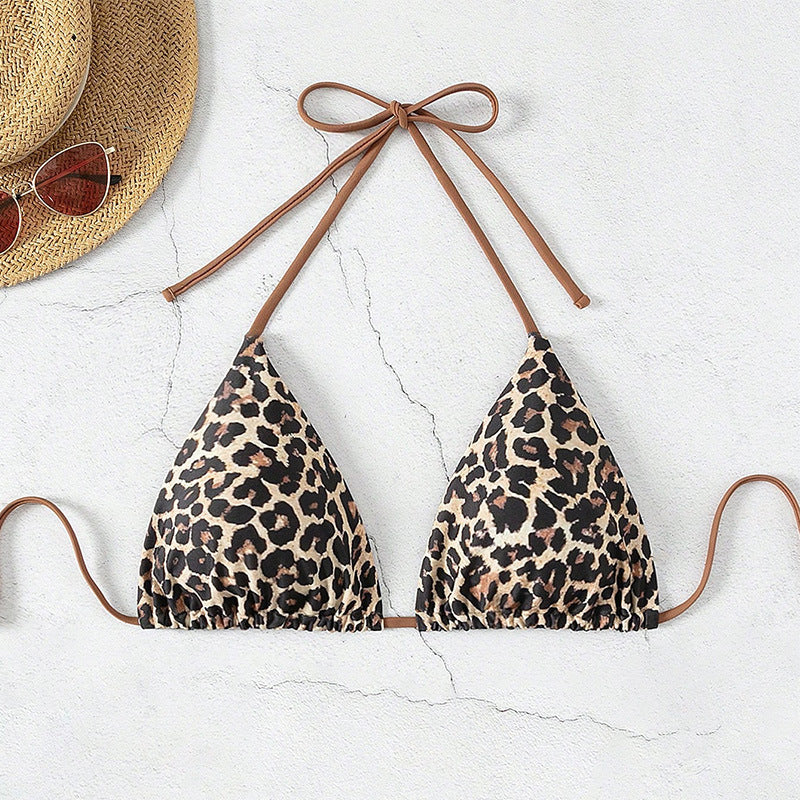 Dame triangel-bikini med legende leopardmønster Skovae