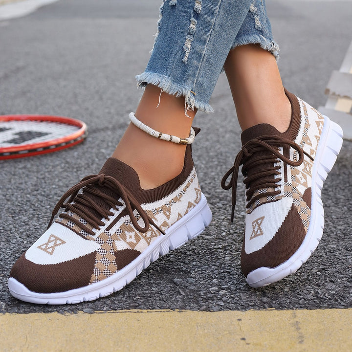 Dame Åndbare og fleksible Sneakers med stilfuldt strikdesign Stilla