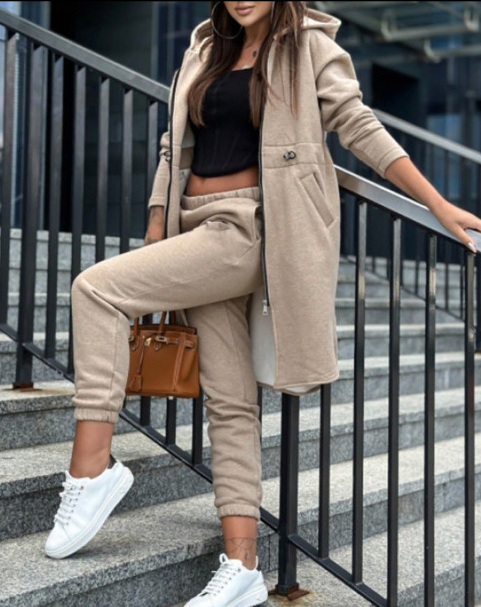 Dame sporty loungewear-sæt med hætte Stilla