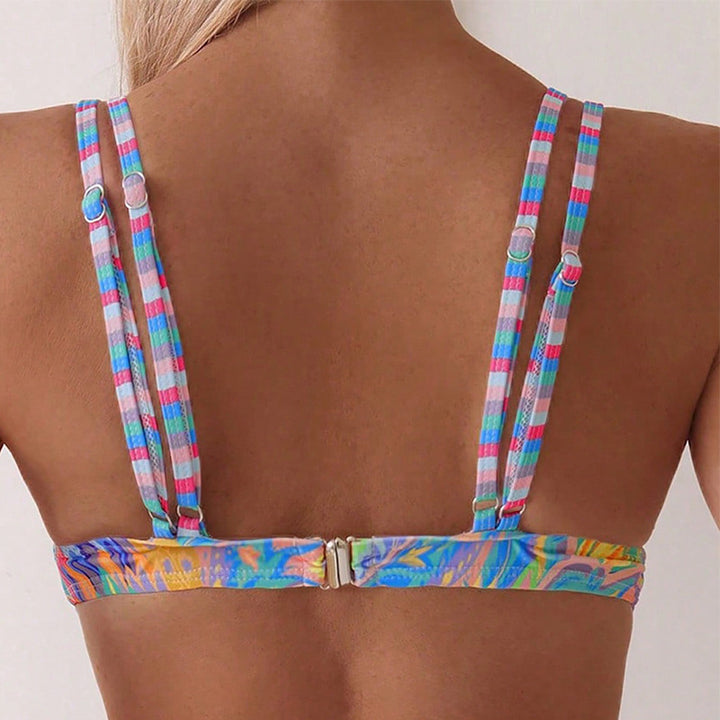 Dame Triangel-Bikinioberdel med farverigt Paisley-mønster Skovae