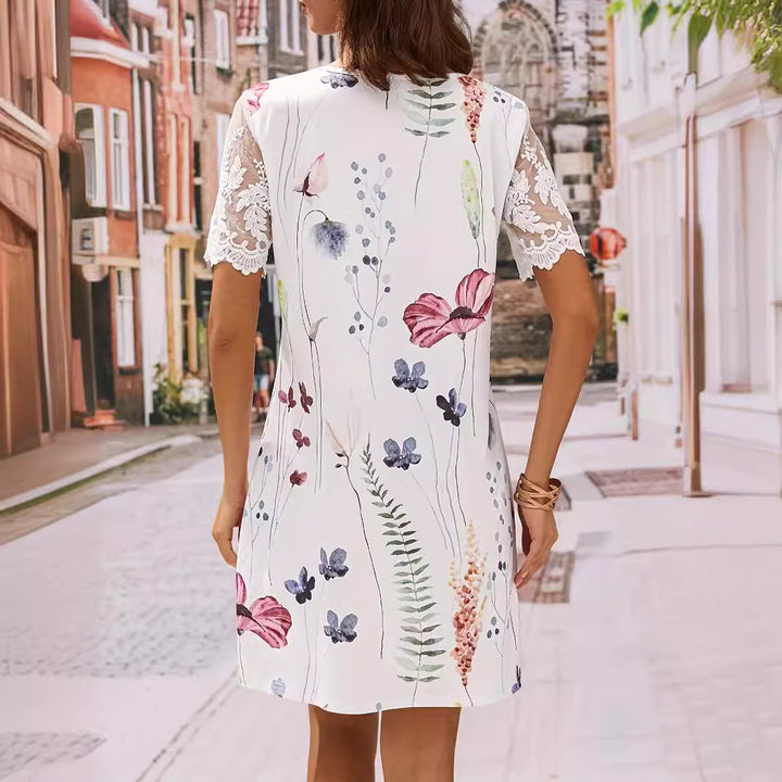 Dame blomster mønster shift kjole Stilla