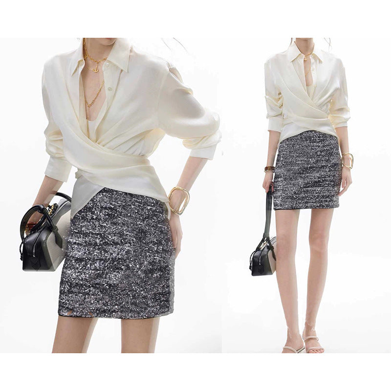 Dame indpakning bluse med elegant krave og moderne snit Stilla