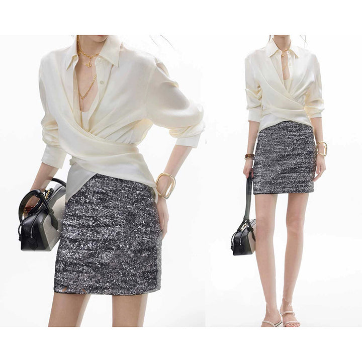 Dame indpakning bluse med elegant krave og moderne snit Stilla