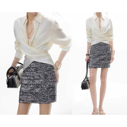 Dame indpakning bluse med elegant krave og moderne snit Stilla
