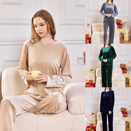 Dame luksus-satin pyjamas med elegant snit Stilla