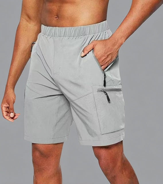 Herrer komfortable fritids-short med elastisk talje og praktiske lynlåslommer Stilla