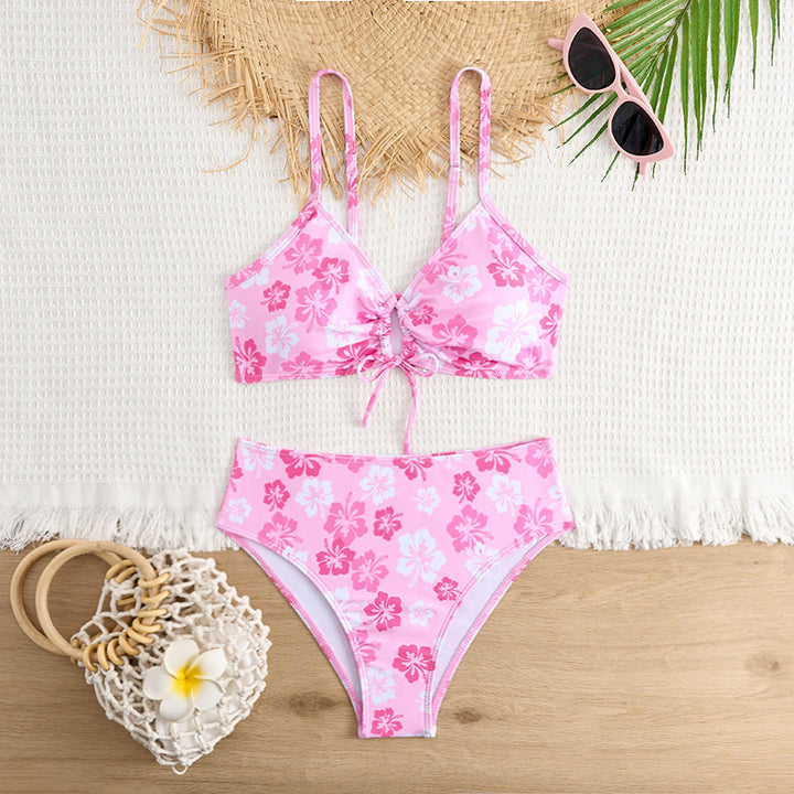 Damer Floral Print Høj talje Bikini-Sæt Stilla 1750840075