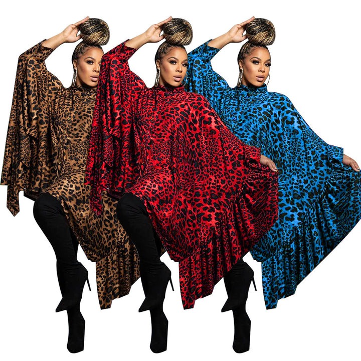 Dame trendy Kaftan-bluse med ruskindslook og voluminøs snit Stilla