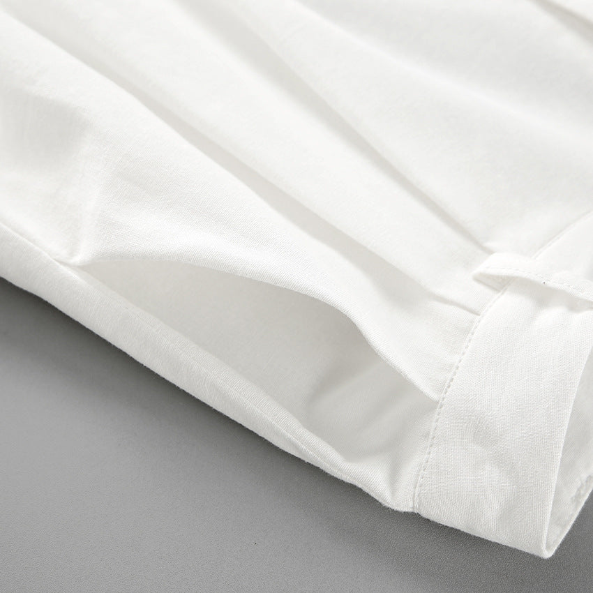 Dame traditionelt linned-sommerdragt-sæt med stilfulde knapper og brede shorts Stilla