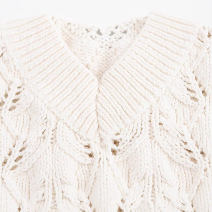 Femme Strik Spids Ærmeløs Sweatshirt Stilla