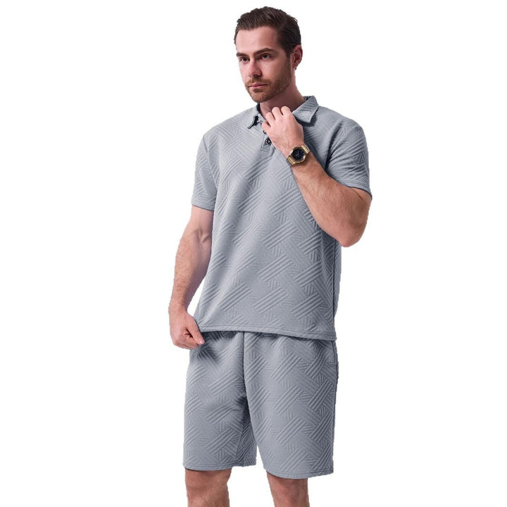 Herrer sporty kortærmet polo skjorte og shorts-sæt med åndbart design og moderne struktur Stilla