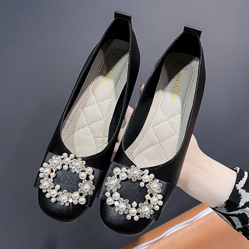 Dame ballerinas med perlebesat detalje og elegant sløjfe-design Stilla