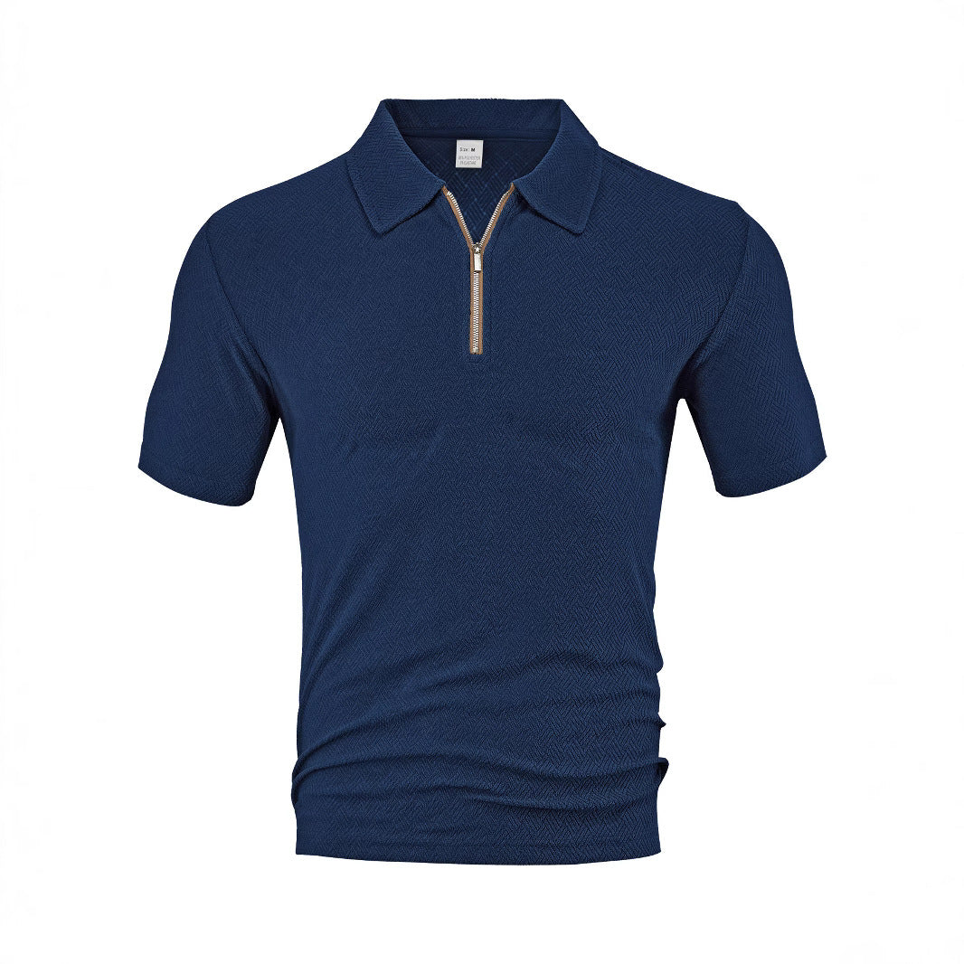 Herrer sporty kortærmet polo med lynlås og struktureret design Stilla