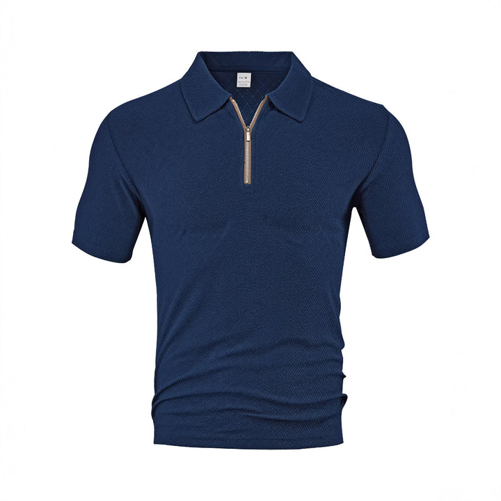 Herrer sporty kortærmet polo med lynlås og struktureret design Stilla