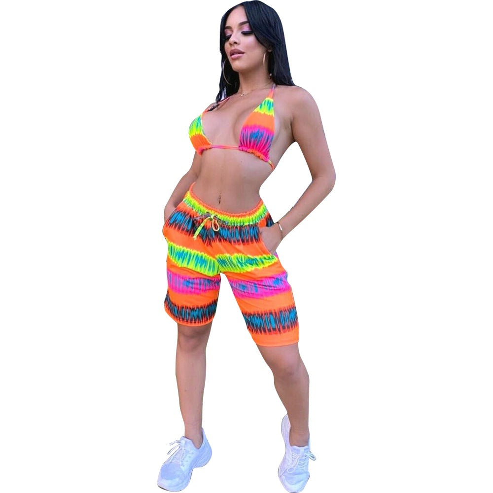 Dame Sporty Bikini sæt med afslappede shorts Stilla