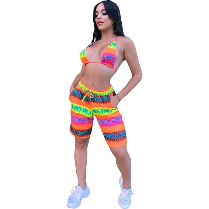 Dame Sporty Bikini sæt med afslappede shorts Stilla